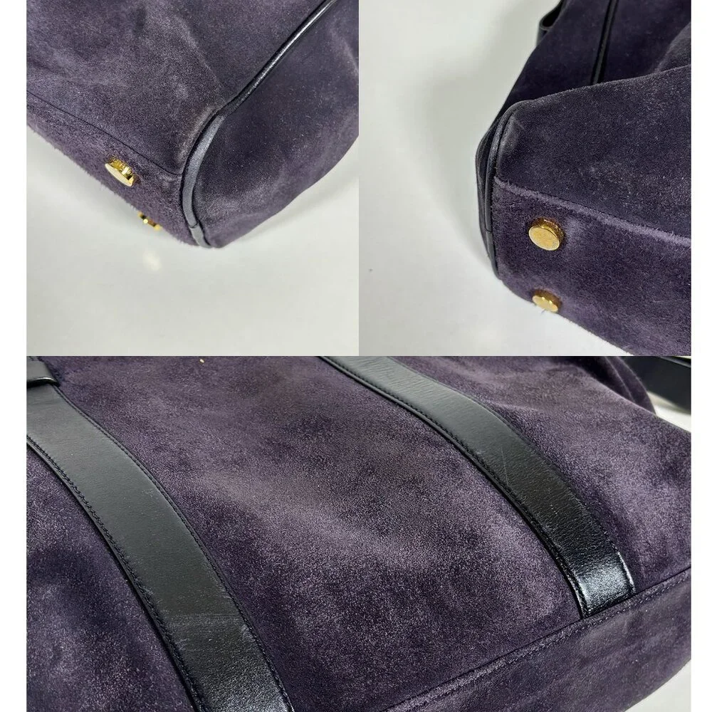 TOM FORD Men's Buckley Briefcase Suede Weekend Bag Plum